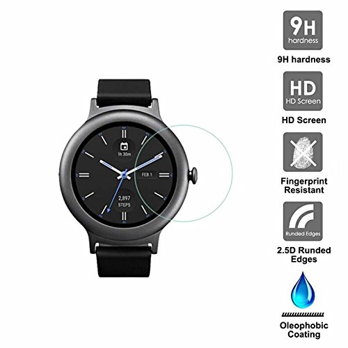 KAIBSENFor LG Watch Style Smart Watch 2.5D Tempered Glass Screen Protector,HD Clear Glass Film No-Bubble,9H Hardness,Scratch Resist