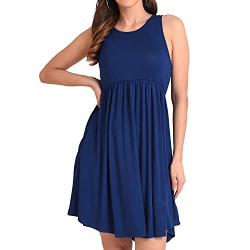 Image of Miss Lavish London Sleeveless Dresses for Women -Casual Summer Dresses with Pockets, Women's Fashion Midi Dress