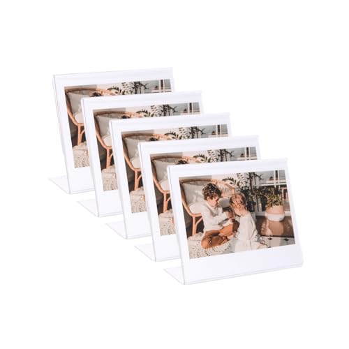 Marco de fotos ancho, acrílico transparente y ancho en forma de