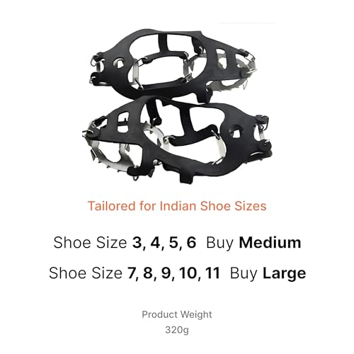 Image of Jungle Theory GripXtreme Ice Crampons - 18 Spike Anti-Slip Shoe Grips for Snow, Ice & Trekking | Steel Cleats for Shoes & Boots | Hiking Accessories for Men & Women