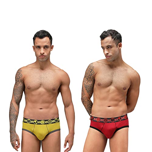 Image of Zoiro Men Cotton Blend Printed Marvel Brief Pack of 2 |Colours May Vary
