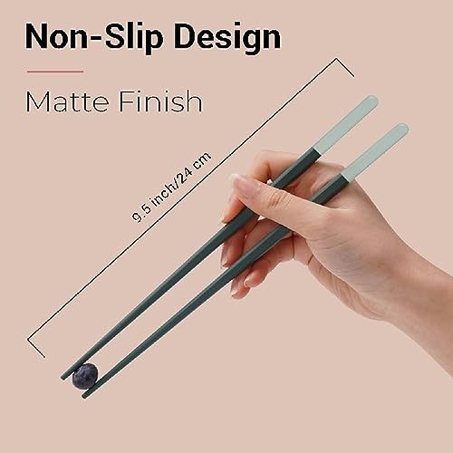 Chopsticks Reusable Dishwasher Safe, Cooking Chopsticks, Korean Japanese Chinese Chopsticks, Fiberglass Chopsticks, Cute Chopsticks, Non-Slip, Ice Fog Multi Color, 5 Pairs, 9.5in/24cm - Image 4