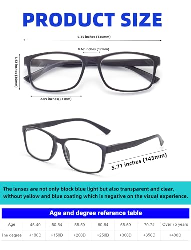 Foxmook 4 Pack Stylish Blue Light Blocking Reading Glasses thumb #3