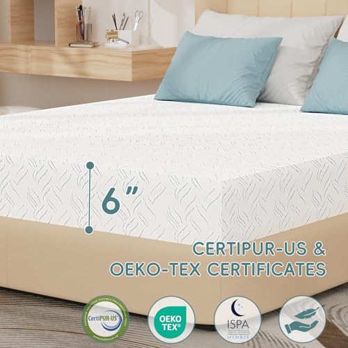 Image of 6 Inch Full Size Mattress, Medium Feel Memory Foam Full Mattress in a Box