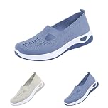 Loafers Shoes for Women，Wide Fit Ladies Breathable Mesh Walking Running Trainers Slip On Comfortable Arch Support Soft Sole Athletic Tennis Sneakers Non Slip Low Top Orthopedic Shoes