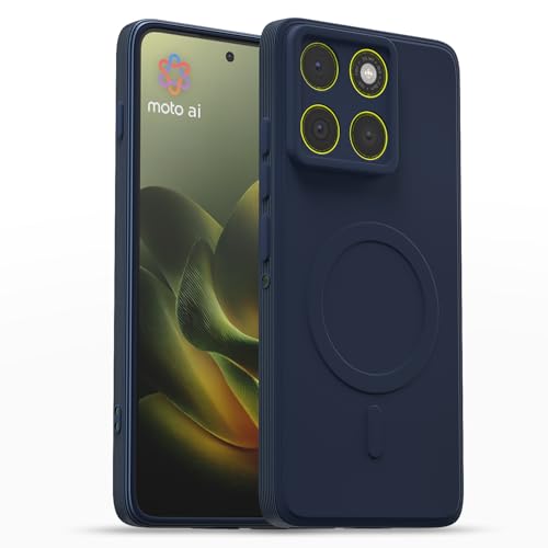 Image of Pikkme Back Cover for Motorola Moto Edge 70 5G Soft Matte Silicone Mag-Safe Design (Mag-Safe Not Support) Camera Protection | Slim Fit Bumper Cover (Blue)