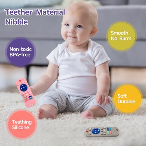 Image of Hooku 2 Pack Silicone Teething Toys for Babies 0-6 Months, Teethers for Babies 6-12 Months, Remote Teether for Baby, Sensory Toys for Babies, Baby Chew Toys
