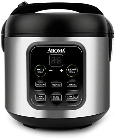 Aroma Housewares ARC-994SB Rice & Grain Cooker Slow Cook, Steam, Oatmeal, Risotto, 8-cup cooked/4-cup uncooked/2Qt, Stainless Steel