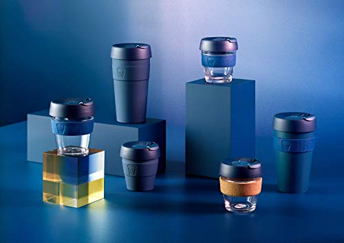 Keepcup Reusable Tempered Glass Coffee Cup | Travel Mug With Spill Proof Lid, Brew Cork Band, Lightweight, Bpa Free | Medium | 12Oz | Press #TOP4