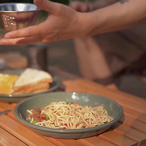 Prato de jantar esmaltado vintage, prato de acampamento rústico leve e durável, liso e durável, prat