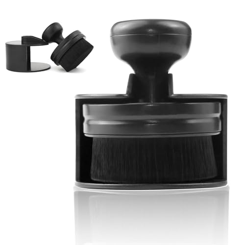 Modurio Car Tire Shine Applicator Brush Auto Reusable Tyre Cleaning Brush with Stand Cover Portable Soft Detail Car Wash Cleaning High-Density Detailing Brush for Car Interior Emblems Wheels