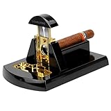 Hancigar Cigar Cutter Classic Stainless Steel Sharp Blade Table Top Cigar Guillotine Smoking Ash Tray Luxury Gifts for Men, Black