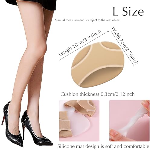 Image of SooGree Ball of Foot Cushions 2 Pairs Metatarsal Pads for Women Men Foot Pads Soft Gel Forefoot Pads of Soft Fabric - Prevent Pain and Discomfort