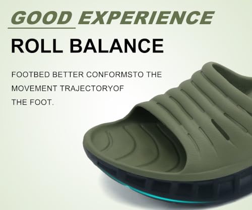 Image of KuaiLu Mens Recovery Sandals Orthotic Arch Support Open Toe Sport Slides Thick Cushion Orthopedic Plantar Fasciitis Slip On Wide Width Summer Pool Beach Waterproof