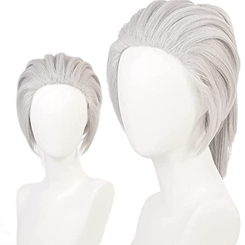 Peluca de cosplay gris de pelo corto para triunfar en carnaval y Halloween