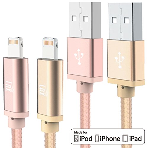 Lax Iphone Charger Lightning Cable - Mfi Certified Durable Braided Apple Lightning Usb Cord For Iphone 11/11 Pro Max/Xs Max/X/Ipad, Ipod & More 2 Pack #TOP3