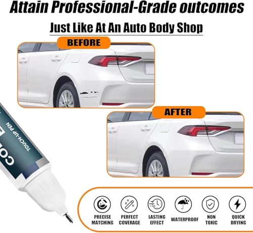 Image of DUNGRANI White Car Scratch Remover Touch Up Paint Pen | Quick Dry Automotive Paint for Minor, Deep Scratches, Chips & Scuffs | Easy Applicator for Cars & Bikes (White)