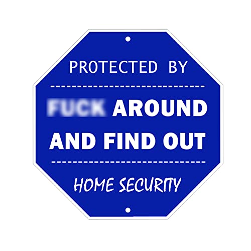 Home Security Sign,Protected By Sign Around And Find Out Sign, Aluminum Reflective Warning Sign For Home Business Security Camera, Indoor Or Outdoor Use(10 X 10 Inches) #TOP4