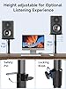 suptek Clamp-on Desktop Speaker Stands, 225mm x 245mm Metal Trays, Height Adjustable Universal Studio Monitor Holders for Bookshelf Speakers with Cable Management, Against the Wall, 2 Pack, Black #3