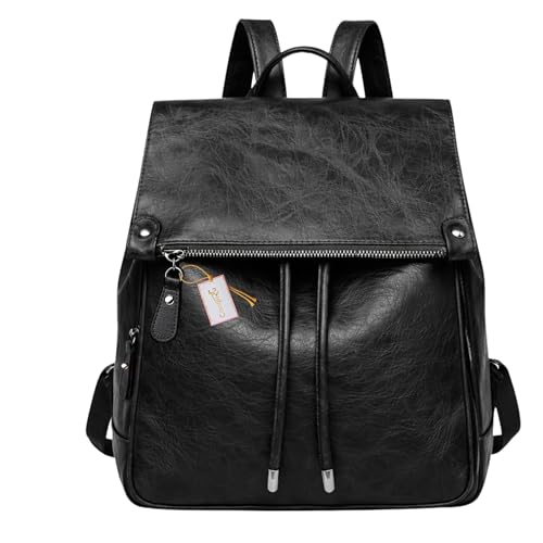 Mochila Bolsa Feminina Media Casual Trabalho Vintage Passeio Prática Para o Seu Dia a Dia Elegante Resistente e Reforçada (Preto)