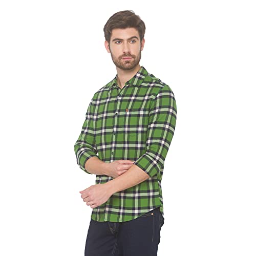 Image of Spykar Men's Cotton Slim Fit Full Sleeves Shirts (Msh-01ba-010)