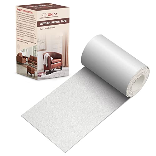 Image of Leather Repair Tape 3X60 inch Patch Leather Adhesive for Sofas, Car Seats, Handbags, Jackets,First Aid Patch (White)