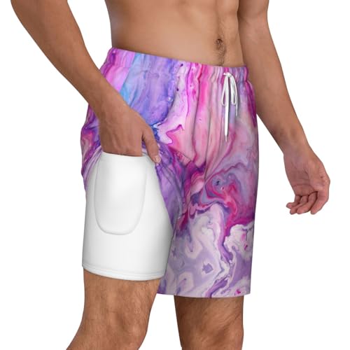 Short de bain homme violet marbré séchage rapide pour le surf - 3