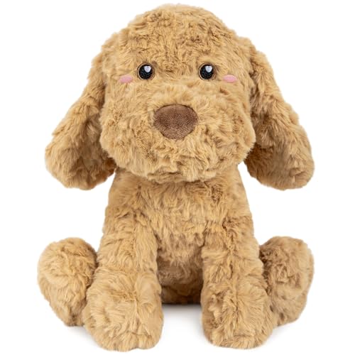 Image of Happy Fuel Goldendoodle Poodle Dog Microwavable Stuffed Animal 1.5 lb Unscented Heating Pad Plush, Soft Cozy Golden Doodle Puppy Toy for Relaxation and Comfort, Gift for Women, Girls, Adults & Kids