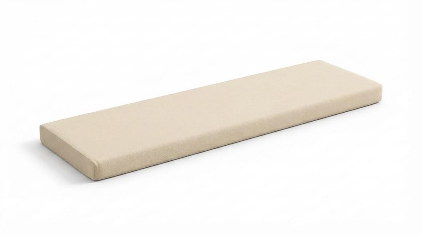 DREAMLAYER Waterproof Bench Cushion Seat Pad for Dining, Window & Garden Benches โ Comfortable, Durable Seat Cushion for Indoor & Outdoor Use | UK-Made (Cream, 2-Seater Bench 112 x 50 x 5cm) โ image 1