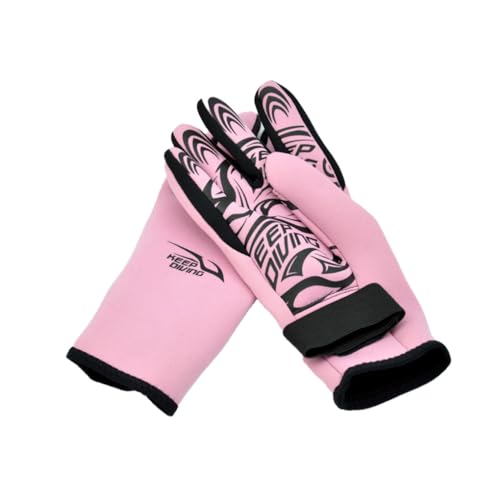 ALCXAZS Guante de natación para Mantener el Calor, diseño Grueso, Suministros para bucear, Mitones para Surf, artesanía Antideslizante Ajustable, Rosado XL