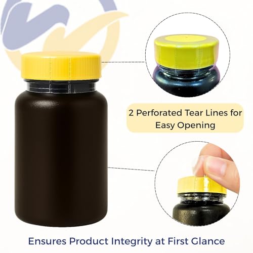Weiwei - 500 PCS, 95 x 28 mm, Clear Perforated Tamper Evident Cap Seals - Fits 2.20"–2.36" (56–60 mm) Lid Diameter by WEIWEI PACKAGING - Image 4