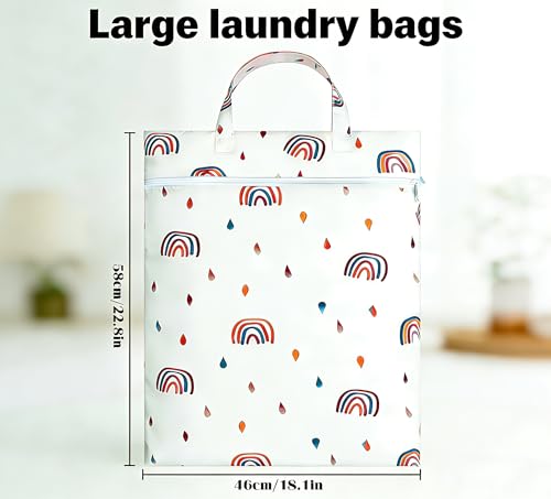 Wäschesack, 2 Pack Wasserdichte Reise Wäschebeutel, Schmutzwäschebeutel, 58 x 46cm Nassbeutel, Laundry bag, Wäsche Aufbewahrungstasche für Reisen, Schwimmen und Bewegung