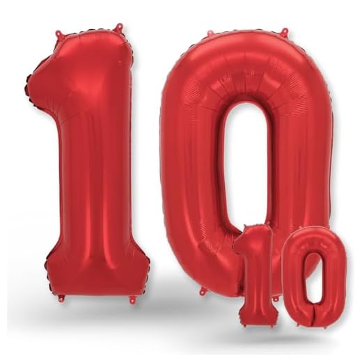 FUNXGO Globo Numero 20 rojo - 100 cm & 40cm - Globos de Cumpleãnos 20 - rojo globo 20 años cumpleaños - Decoracion 20 Cumpleaños - Adecuado para cumpleaños, fiestas sorpresas, fiestas