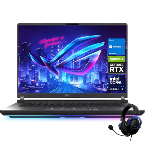 Image of ASUS ROG Strix G16 RTX 5080 Gaming Laptop, 16 inch ROG Nebula WQXGA (2560 x 1600) 240Hz /3ms 500 nits Display, Intel Ultra 9 275HX, NVIDIA RTX 5080, 64GB DDR5 RAM, 1TB SSD, Bundle with HyperX Cloud Headset