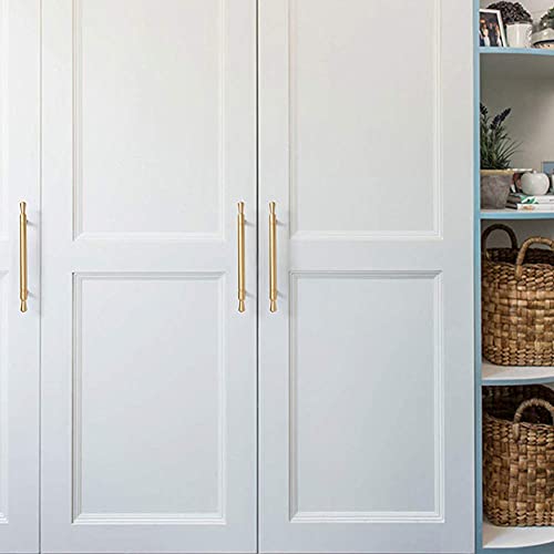 WYNWJ Zieht Griffe Griff,Badezimmerschrank T Bar Möbelbeschläge Reines Kupfer Küchentür Gold Schrank Schubladengriff Schrankknöpfe Für Möbel Küche/Hole Distance:96Mm - Image 5