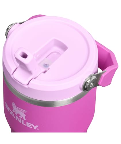 Image of STANLEY IceFlow 2.0 Flip Straw Tumbler with Handle 20 oz | Twist On Lid and Flip Up Straw | Leakproof Water Bottle | Insulated Stainless Steel | BPA-Free | Dark Blossom