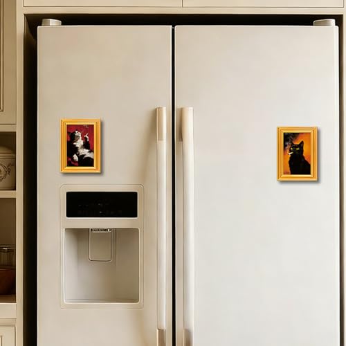 Imanes decorativos para refrigerador gato negro miniatura 5