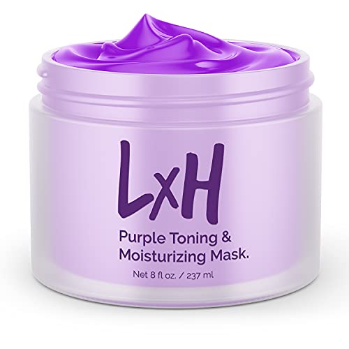 LxH Purple Hair Mask, Blonde Hair Toner For Bleached Hair, Purple Conditioner Hair Mask For Dry Damaged Hair, Deep Conditioning Hair Mask For Brassy Hair Moisturizes and Softens Color Treated Hair