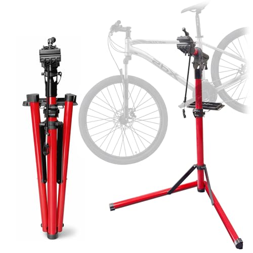 Bike Repair Stand Max 110 lbs, Portable Aluminum Bicycle Workstand