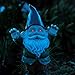 Funderstood Solar Powered LED Garden Gnome w/Creepy Light-up Glowing Red Eyes, 11