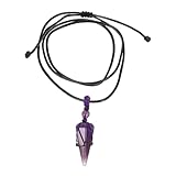 CIMAXIC Collar Colgante de Cristal Natural Hexagonal Ajustable para Mujer, Joyería Delicada de Cristal Púrpura, Accesorio Decorativo Adecuado para Obsequio y Uso Diario