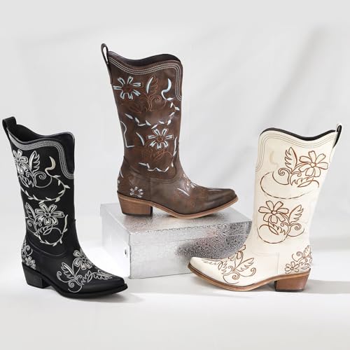 Image of Cowboy Boots for Women, Pointed Toe Chunky Heel | All-day walking comfort design, versatile for daily outfits, country music festivals and western style occasions