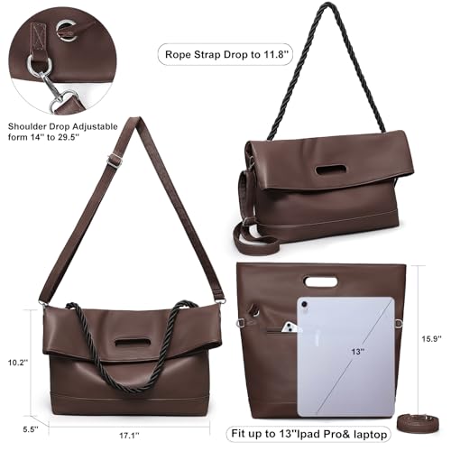 Image of Large Convertible Hobo Purse Tote Bags for Women Shoulder Handbag | 3 in 1 Crossbody Everyday Bag, Adjustable Strap, Soft Vegan Leather,College, Work , Shopping, Travel