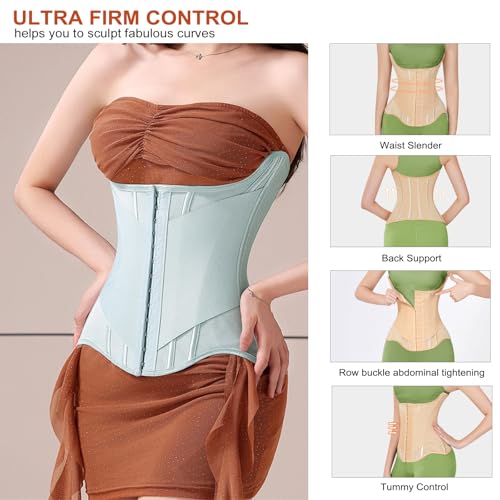 Cinturón abdominal en forma de U verde menta para soporte lumbar XL 6