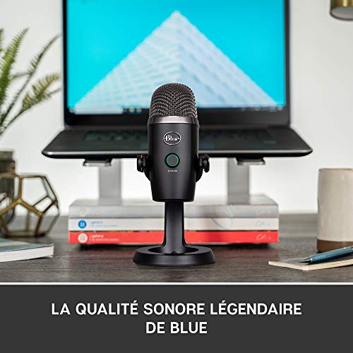 Blue Microphones Yeti Nano, Micro USB pour Enregistrer, Streaming, Gaming, Podcast, Micro Gaming Condensateur avec Effets Blue VO!CE, Micro PC & Mac, Cardioïde & Omni, Monitoring sans latence - Noir