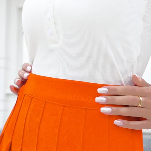 Image of Girstunm Women's Pleated Skirt Mini Skater Basic Skirts High Waist School Girls Uniform Short Cheerleader Skirt