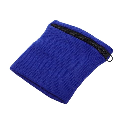 POPETPOP Breathable Sports Wristband Zipper Pocket Key Coin Holder Absorbent Guard for Running Hiking Gym