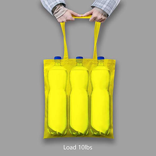 Image of TOPDesign 12-Pack Economical 16 inchx15 inch Yellow Cotton Tote Bag, Lightweight Medium Reusable Grocery Shopping Cloth Bags, Suitable for DIY, Advertising, Promotion, Gift, Activity