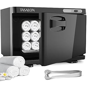 TASALON Professional Hot Towel Warmer Cabinet, 8L Middle Capacity, Use for Facial Spa, Hair Beauty, Salon Equipment and Home, Perfect Temperature for Towel Warmer, Fits up to 24 Small Towels – Black