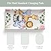 Jungle Animals Changing Pad Covers for Baby Girl Boy Zoo African Safari Tropical Floral Leaves Fitted Changing Table Cover Mats Lion Giraffe Elephant Hippo Soft Diaper Change Table Sheets 32''×16''
